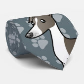 Cravate Lévrier de bande dessinée/whippet/lévrier italien (Roulé)