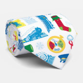 Cravate L'Express polaire | Motif d'icône de Noël (Roulé)