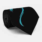 Cravate Lézard bleu tribal (Roulé)