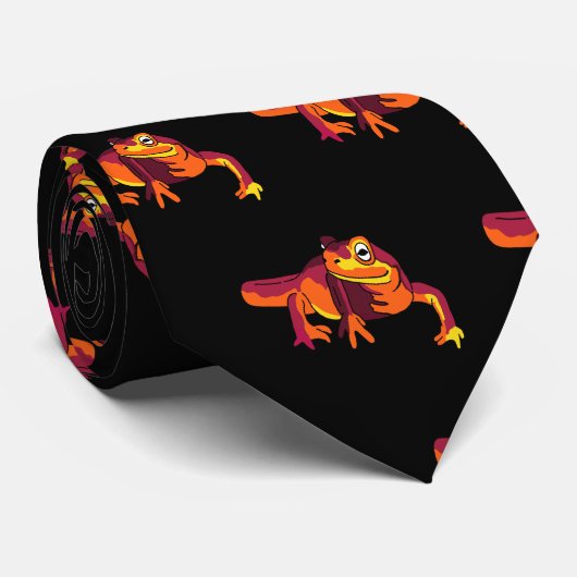 Cravate Lézard orange de Gecko (Roulé)