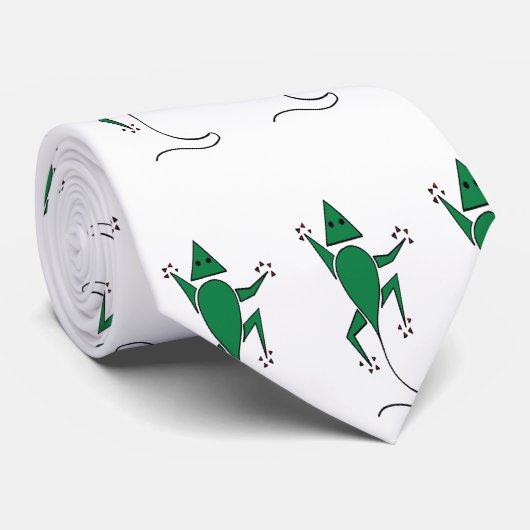 Cravate Lézard vert (Roulé)