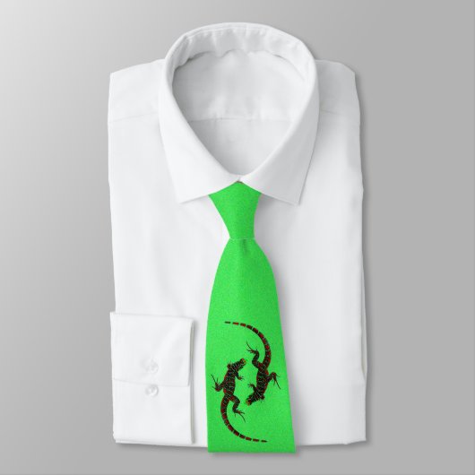 Cravate Lézards Yin Yang (Attaché)