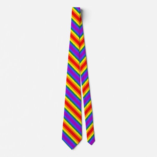Cravate LGBT+ Flag Diagonal Stripe Neck Tie (Devant)
