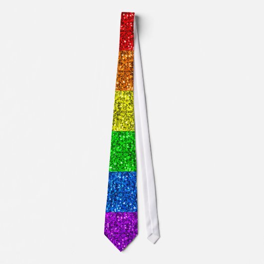 Cravate LGBT flag vibrant sparkles (Devant)