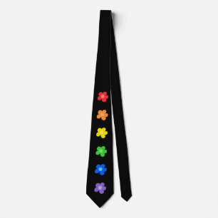 Cravate LGBT Rainbow Flowers design Gay pride