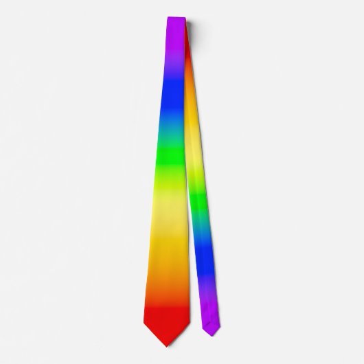 Cravate LGBT Rainbow Pride Ombre Gradient Stripes (Devant)