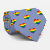 Cravate LGBTQIA+ Rainbow Pride Motif de coeur de drapeau (Roulé)