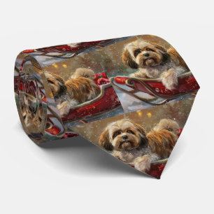 Cravate Lhasa Apso Chien Fête de Noël