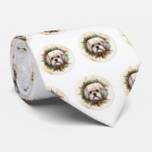 Cravate Lhasa Apso Christmas Wreath Festive Pup (Roulé)