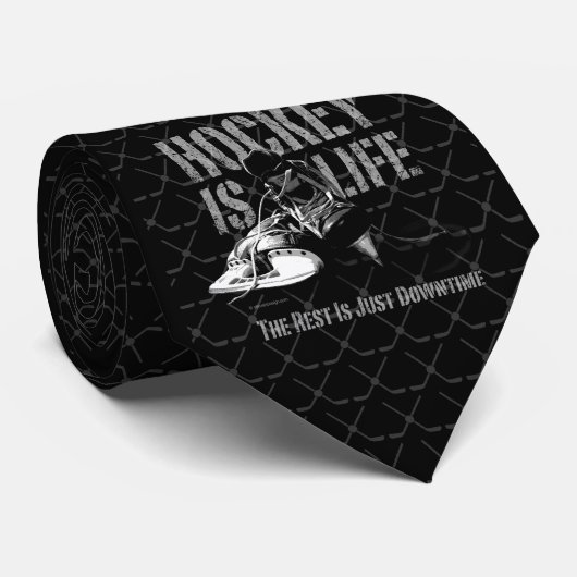 Cravate L'hockey est la vie (Roulé)