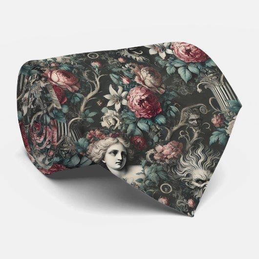 Cravate L'hystérie se cache dans les fleurs - gothique vic (Roulé)
