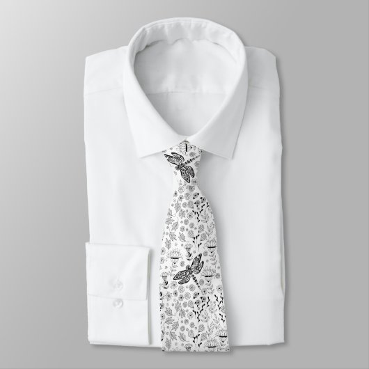 Cravate libellule et fleurs (Attaché)