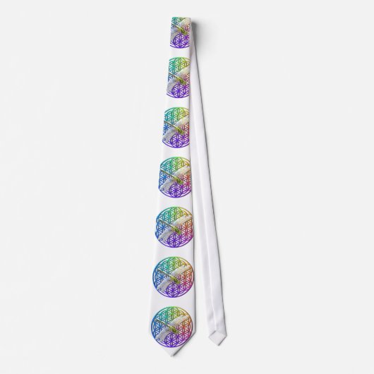 Cravate libellule | fleur de vie colorée | chakra (Devant)