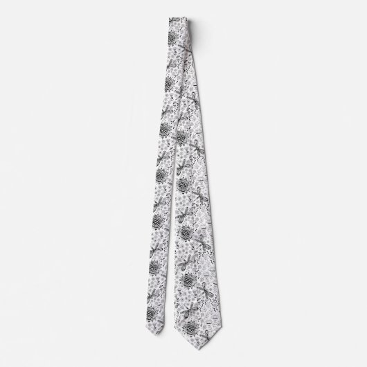 Cravate libellules et fleurs (Dos)