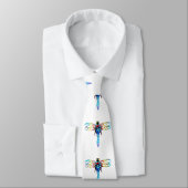 Cravate libellules iridescentes blanc (Attaché)