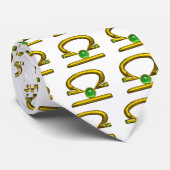 CRAVATE LIBRA GOLD ZODIAC ANNIVERSAIRE JEWEL GREEN EMERALD (Roulé)