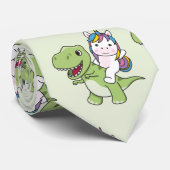Cravate Licorne Chevauche un Trex Dinosaure Mignon Avec de (Roulé)