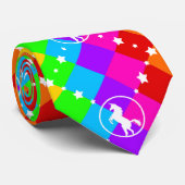 Cravate Licorne d'arc-en-ciel (Roulé)