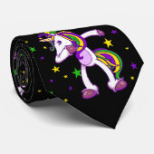 Cravate Licorne tamponnante de mardi gras (Roulé)