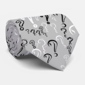 Cravate Lien affligé de point d'interrogation blanc, noir, (Roulé)