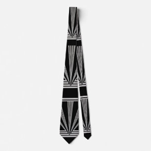 Cravate Lien argent noir Art Déco