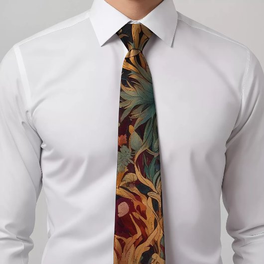 Cravate Lien d'impression florale gras