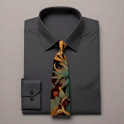 Cravate Lien d'impression florale gras