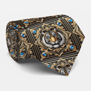 Cravate Lien Tigre Féroce Mode Masculine pour Hommes