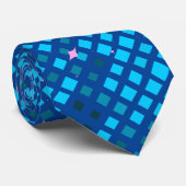 Cravate Lier Pixels Motif 01.LBlue. BG bleu (Roulé)