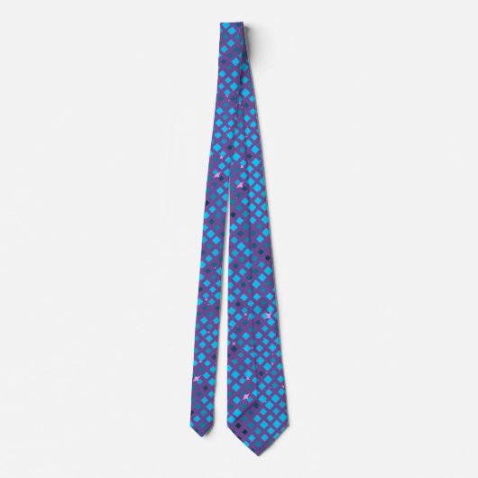Cravate Lier Pixels Motif 01.LBlue. BG pourpre (Dos)