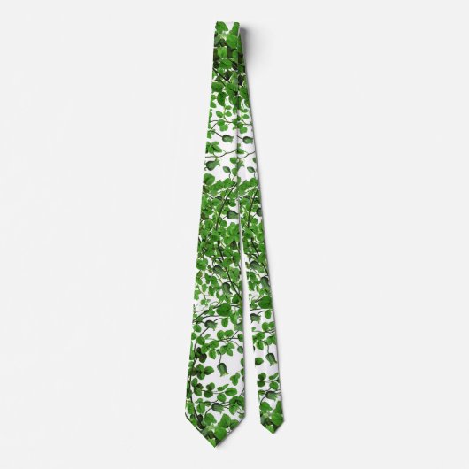 Cravate Lierre vert floral (Devant)