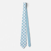 Cravate Light Blue Polka Dots on White Custom Necktie (Devant)