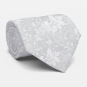 Cravate Light Gray Ornate Botanical (Roulé)