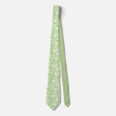 Cravate Light Green Floral Pattern Custom Necktie (Devant)