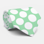 Cravate Light Green Jumbo Polka Dots Custom Necktie (Roulé)