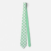Cravate Light Green Polka Dots on White Custom Necktie (Devant)