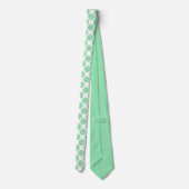 Cravate Light Green Polka Dots on White Custom Necktie (Dos)