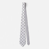 Cravate Light Grey Polka Dots on White Custom Necktie (Devant)