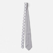 Cravate Light Grey Polka Dots on White Custom Necktie (Dos)