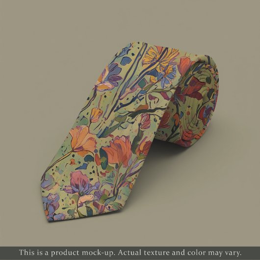 Cravate Light Impressionist Floral Necktie