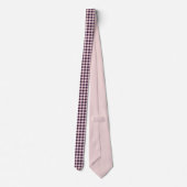 Cravate Light pink and navy blue houndstooth  (Dos)