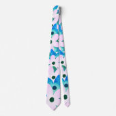 Cravate Light Pink Aqua Blue & Turquoise Floral Motif (Devant)