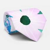 Cravate Light Pink Aqua Blue & Turquoise Floral Motif (Roulé)