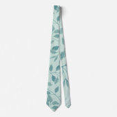 Cravate Light Turquoise Leaf Pattern (Devant)