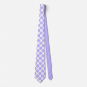 Cravate Light Violet Polka Dots on White Custom Necktie (Devant)