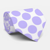 Cravate Light Violet Polka Dots on White Custom Necktie (Roulé)
