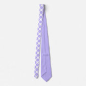 Cravate Light Violet Polka Dots on White Custom Necktie (Dos)