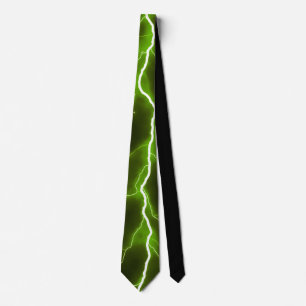 Cravate Lightning Bolt - Neon Green Neck Tie