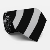 Cravate Ligne blanche mince monogramme de drapeau (Roulé)