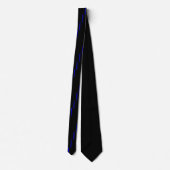 Cravate Ligne Bleue Mince Symbolique verticale (Dos)